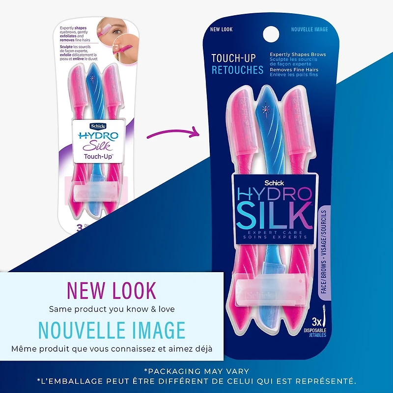 Schick Hydro Silk Touch-Up Exfoliating Eyebrow Razor & Precision Trimmer