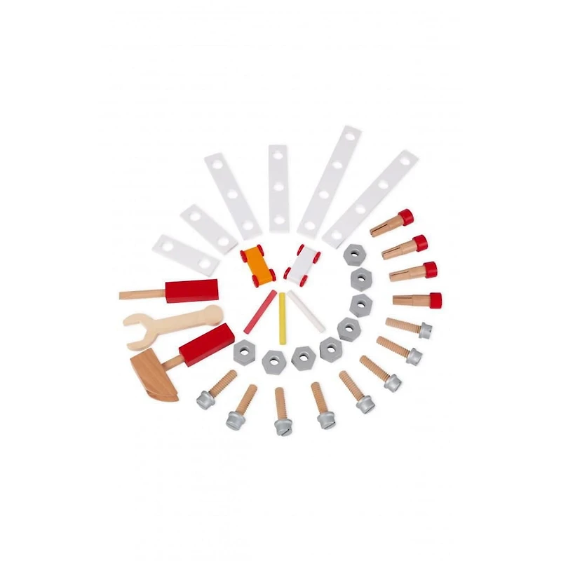 Janod - Brico'Kids - Etabli Reverso - 34 Accessoires en Bois - Jouet de Développement des Compétences Motrices - Apprentissage Précoce - Créatif et Imaginatif - Pour Tout-Petits - À partir de 3 Ans +