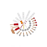 Janod - Brico'Kids - Etabli Reverso - 34 Accessoires en Bois - Jouet de Développement des Compétences Motrices - Apprentissage Précoce - Créatif et Imaginatif - Pour Tout-Petits - À partir de 3 Ans +