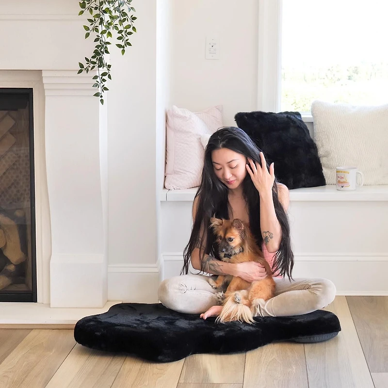 Instachew SORA Hide Shape Dog Bed Blush Small