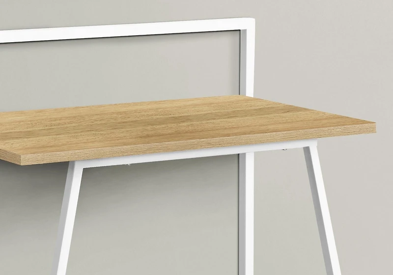Monarch Specialties Computer Desk, Home Office, Laptop, 30"l, Work, Metal, Laminate, Natural, White, Contemporary, Modern