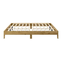 CorLiving Aiko Engineered Wood Mid Century Platform Bed Frame with Slats, No Box Spring Required