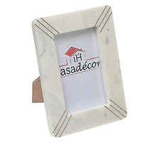 4X6 Marbre Blanc Avec Cadre D'Image En Laiton