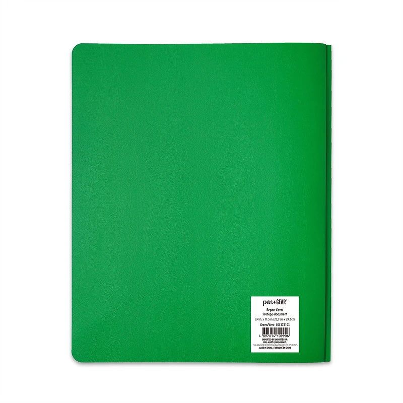 PEN+GEAR GREEN REPORT COVER, 9.4" x 11.5", GREEN