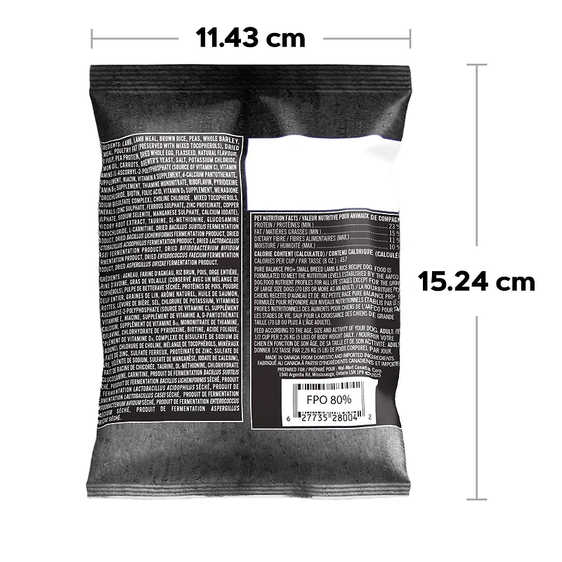 Pure Balance Pro+ Small Breed, Lamb & Rice Recipe Dry Dog Food, 100 g, 3.5 kg
