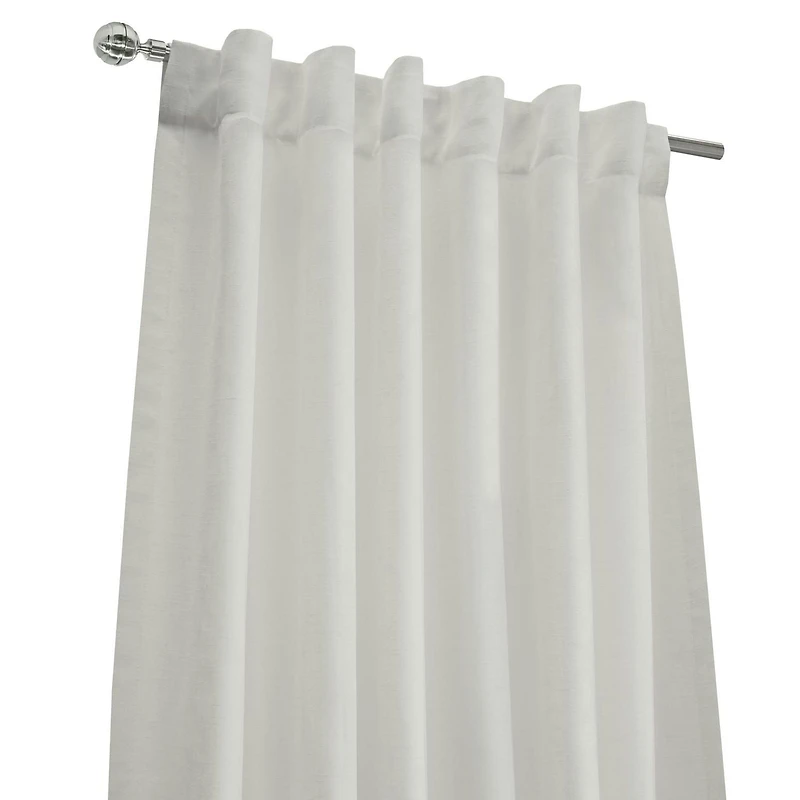 Loft Living Surrey filtrant la lumière Double Tetiere panneau de rideau 52 x 63 in Blanc