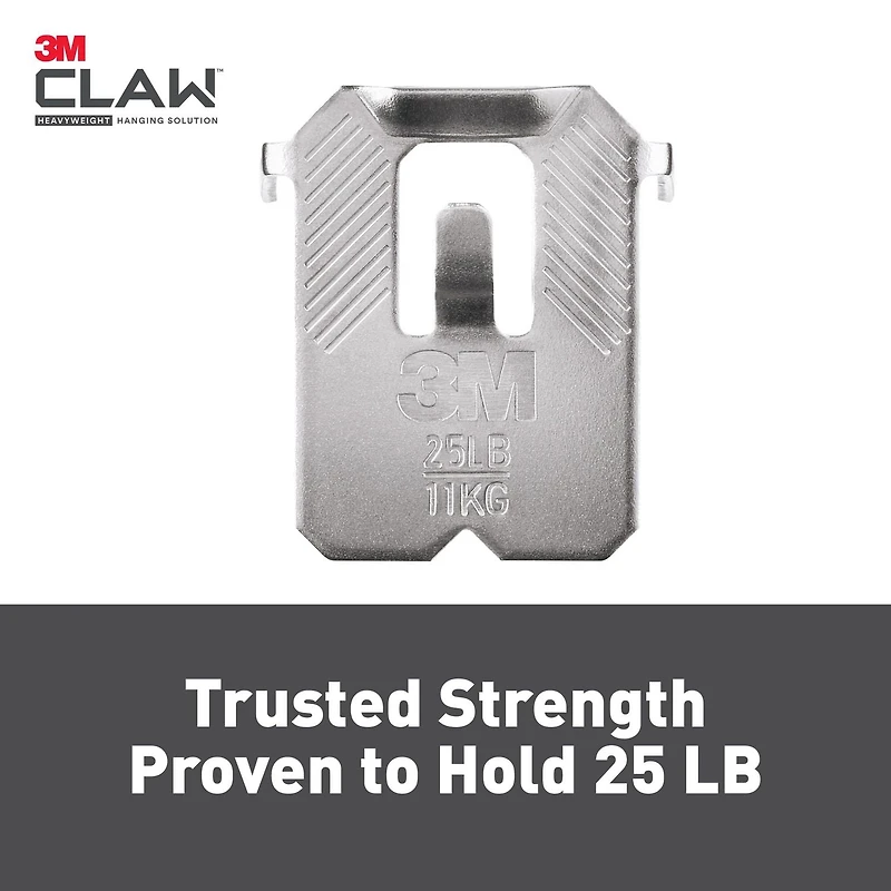 Crochet pour cadres pour cloisons sèches 3PH15M-5EF CLAW 3M(MC) avec outil de marquage temporaire, supporte 25 lb, 5 crochets Crochet cadres CLAW 3M(MC)