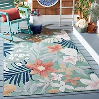 SAFAVIEH Cabana Caris Flora Outdoor Area Rug