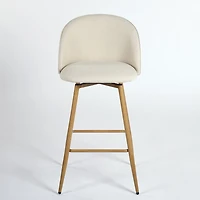 Tabourets de bar modernes et élégants Homy Casa, hauteur du siège 66 cm, ensemble de 2, revêtement en tissu