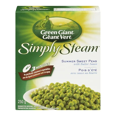 Pois D'Été Congelés Simply Steam De Géant Vert Avec Sauce Au Beurre.