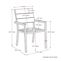 CorLiving Chaises de salle à manger d'extérieur blanchies au soleil résistantes aux intempéries, ensemble de 2