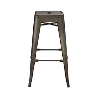 Heavenly Collection Gunmetal Metal Counter Stool