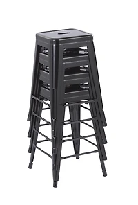 Hometrends 24 inch Metal Stackable Kitchen Stools, Black, Hometrends 24 inch Metal Stools, include 1x Black Color Stool