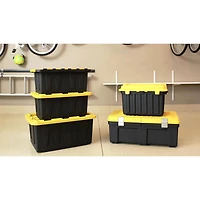 Homz Durabilt® 15 Gallon Tough Container, Black Base with Yellow Lid