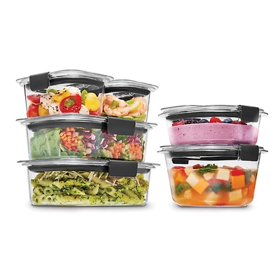 Rubbermaid Brilliance Round and Rectangular Food Storage Containers, 6 Pack