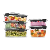 Rubbermaid Brilliance Round and Rectangular Food Storage Containers, 6 Pack