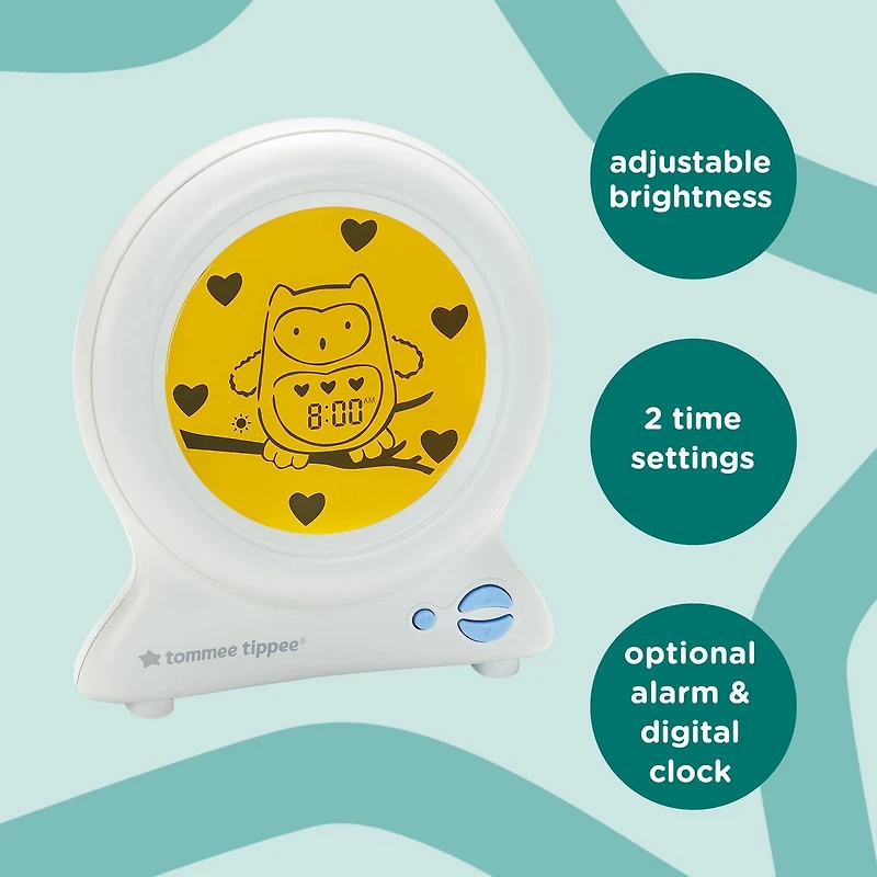 Tommee Tippee Groclock Sleep Trainer Clock, Alarm Clock and Nightlight for Young Children, USB-Powered