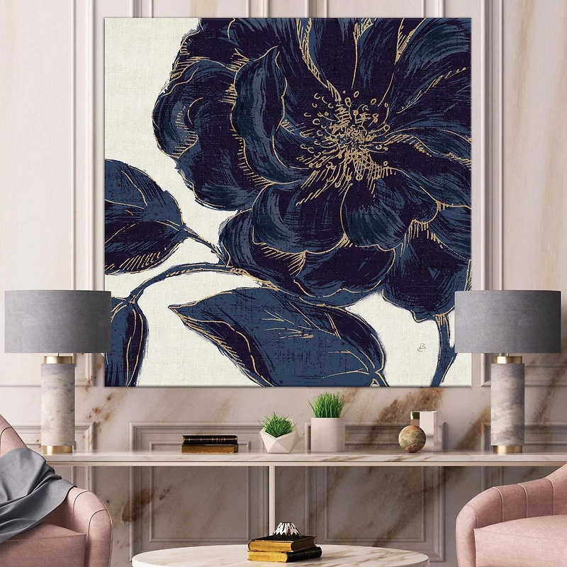 Designart Or doré rose foncé Art mural sur toile