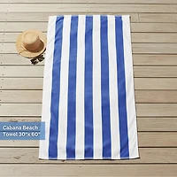 Lot de 4 serviettes de plage Mainstays Cabana Stripe, bleu