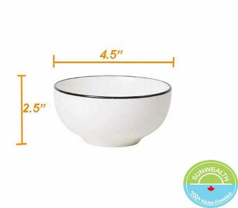 Sunwealth Bols en porcelaine blanche 4,5 po