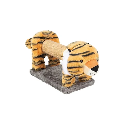 One Paw, Cat Scratcher Shaped Like A Tiger, Plush Fabric, Interactive, Cat Scratcher Plush Animal