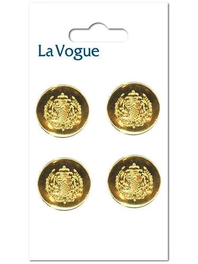 La Vogue Bouton à tige – 15 mm, couleur dorée Les boutons et les fermetures La Vogue offre un assortiment mode et contemporain de styles et de couleurs.