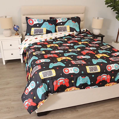 Ensemble de literie 5 pièces pour lit double, gamer