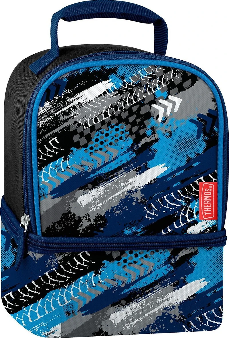 Thermos Kids Insulated Dual Compartment Lunch Bag with Liner, Tracks