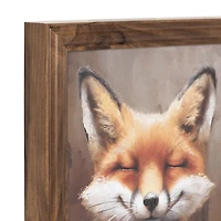 DesignOvations Emry Happy Fox Tea Cup Framed Art, 10.25in H x 8.38in W x 1.08in D