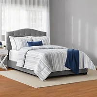Mainstays 5-Piece Yarn Dyed Stripe Comforter Set, Double/Queen, Includes storage bag