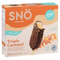 Snö Plant Based Triple Caramel Bars, 3x90 mL Dairy Free Frozen Dessert