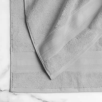 drap de bain uni 100 % coton Home Trends, 1 pièce, 550 g/m², très absorbant et doux, gris clair 35 x 64 po