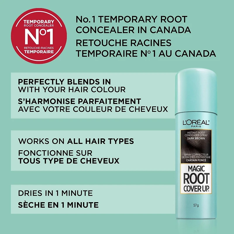 L'Oréal Paris Magic Root Cover Up, Temporary Hair Dye, 100% Grey Coverage, 1 unit