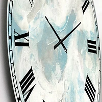 Designart 'Pale Blue Shade IV' Coastal wall clock