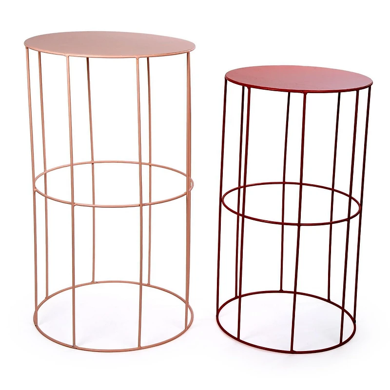 Truu Design Vibrant Pink Nesting Coffee End Tables