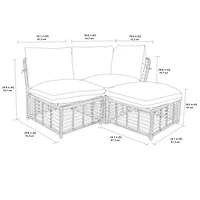 Ensemble modulaire 3 pièces pour patio Deco Sol HOMETRENDS - Gris