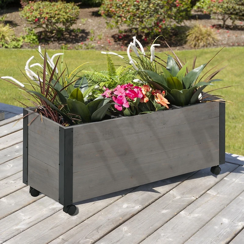 Grapevine 24IN FSC Recycled Wood Planter with Casters