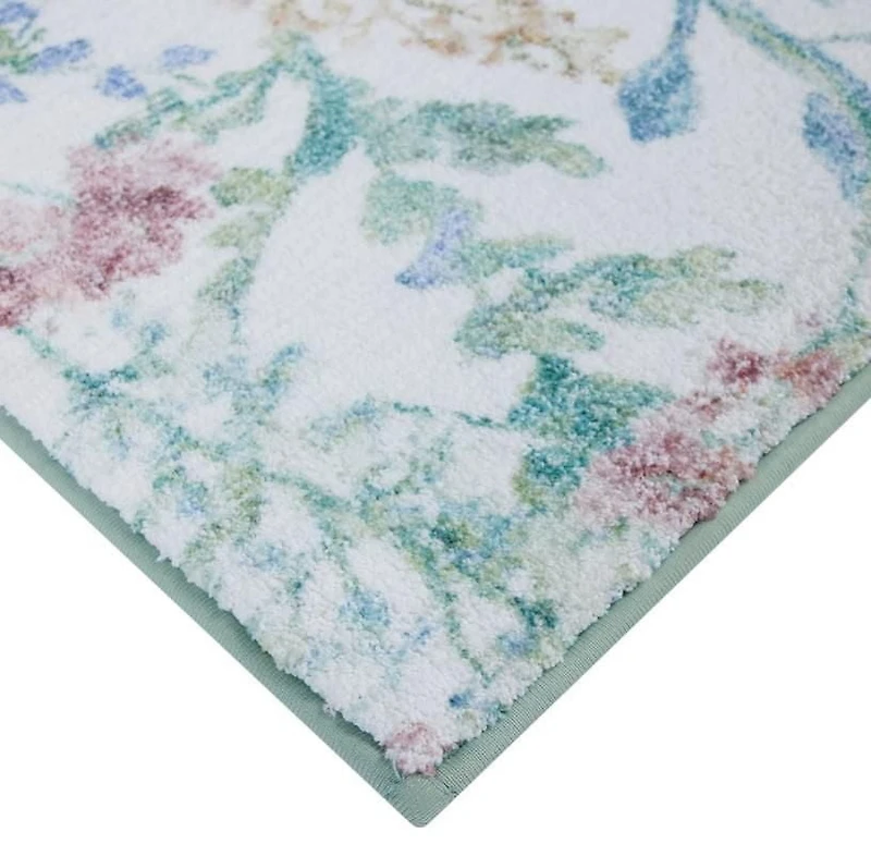 hometrends Pastel Floral Digital Print 2 Piece Bath Rug Set 17"X24" / 20"X34"