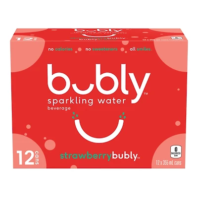Bubly™ Eau Pétillante Saveur Fraise 12 x355 mL, Canettes