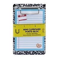 Mini Presse-Papiers en U avec Bloc-Notes, 40 Feuilles, Thème Scolaire Porte-bloc