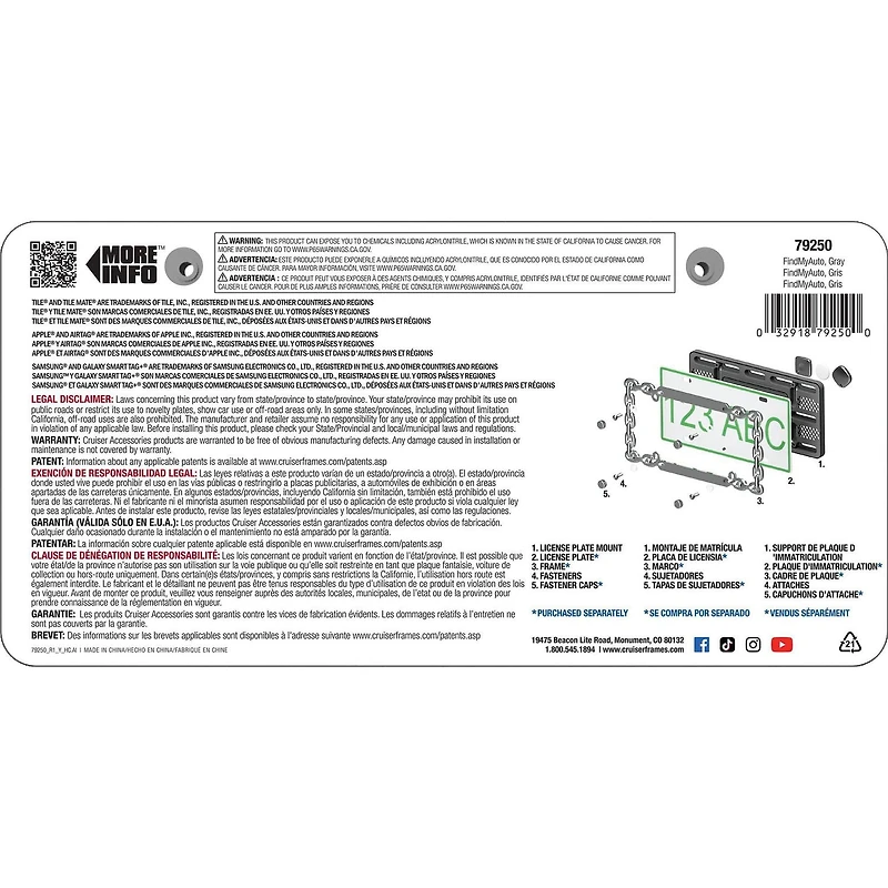 Cruiser Accessories Find My Auto License Plate Mount
