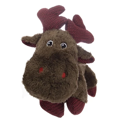 Holiday Time Squeaky Stuffed Dog Toy - Reindeer