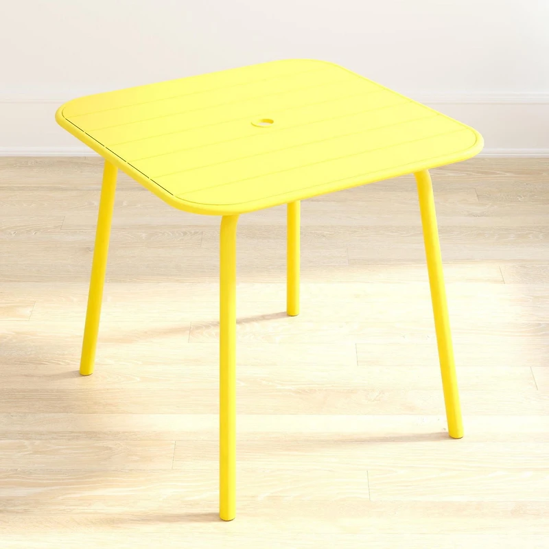 Novogratz Poolside Gossip Collection, June Square Dining Table, Yellow