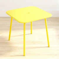 Novogratz Poolside Gossip Collection, June Square Dining Table, Yellow