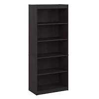Bestar Universel 30W Standard 5 Shelf Bookcase in charcoal maple