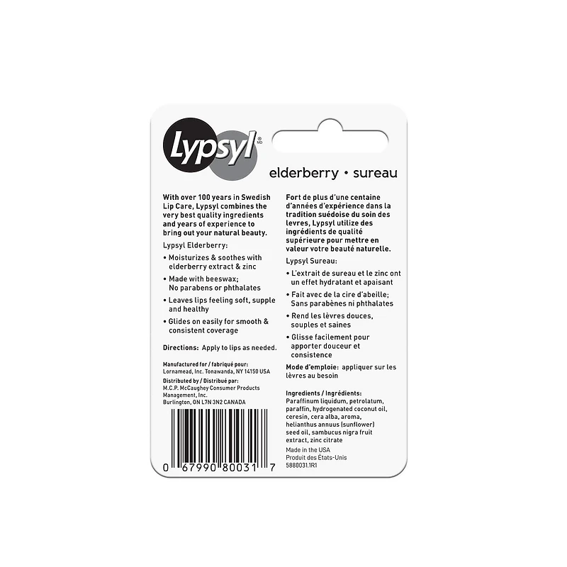 Lypsyl Elderberry Moisturizing Lip Balm