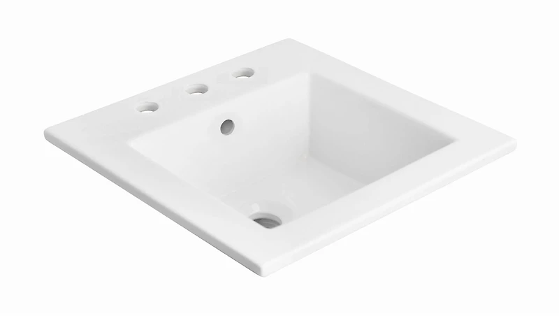 American Imaginations AI-32773 21 pouces WX 18 pouces Dessus en céramique D en couleur blanche pour 3H8-in. Robinet