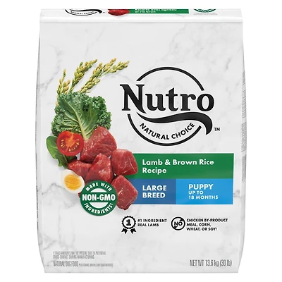 Nourriture sèche pour chiots Nutro Natural Choice Recette avec agneau et riz brun