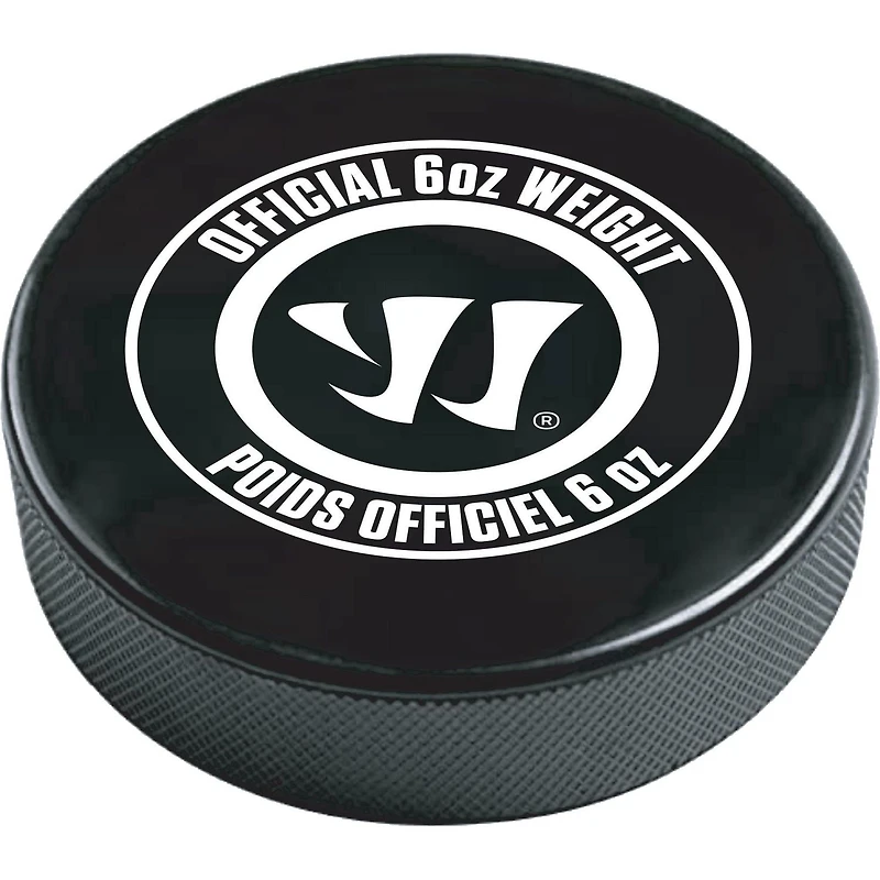 Warrior Official Rubber Hockey Puck - Black - 6oz, Regulation Size