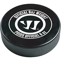 Warrior Official Rubber Hockey Puck - Black - 6oz, Regulation Size